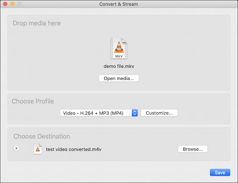 vlc for mac converting video to audio files